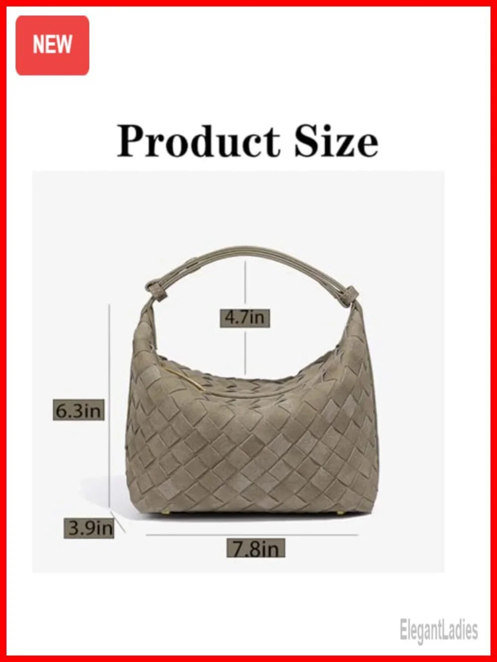 Hand Woven Suede Leather Hobo Shoulder Bag Tote Top-Handle